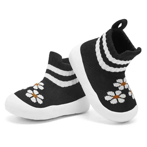 Engtoy Baby Shoes & Socks - Non-Slip Breathable Slippers with Soft Rubber Sole - Baby Boys & Girls Slip On Sneakers - 5