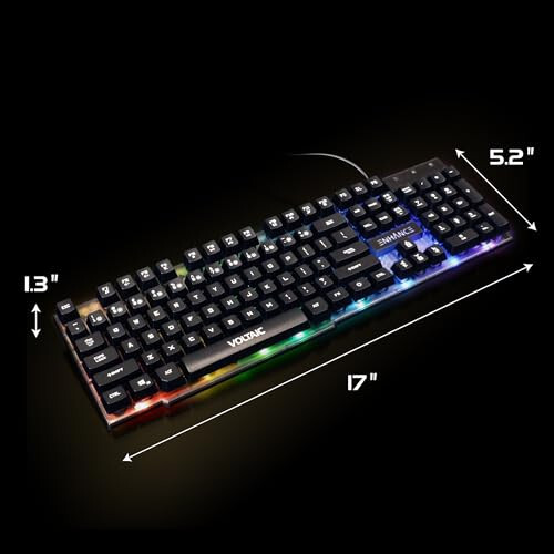 ENHANCE Voltaic 2 O'yin Klaviaturasi - LED Yoritilgan Membran Klaviatura, Shaffof Davr Dizayni, Mexanik Hisli Klaviatura, Multimedia Tugmalari, 19KRO, Anti-Ghosting - PC uchun Ergonomik Klaviatura - ENHANCE (1)