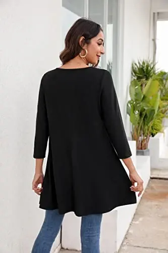 ENMAIN Ayollar Tunik Toplari 3/4 Yengli Katta O'lchamli Keng Kesimli Tuniklar Shimlar uchun Chiroyli Kundalik Paisley Gullari Bilan Bezakli Top - ENMAIN (1)