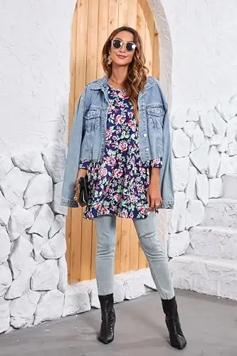 ENMAIN Womens Tops 3/4 Sleeve Plus Size Tunics to Wear with Leggings Dressy Casual Loose Blouses Swing Flare T-Shirt S-5XL - 6