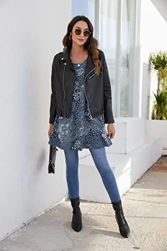 ENMAIN Womens Tops 3/4 Sleeve Plus Size Tunics to Wear with Leggings Dressy Casual Loose Blouses Swing Flare T-Shirt S-5XL - 5