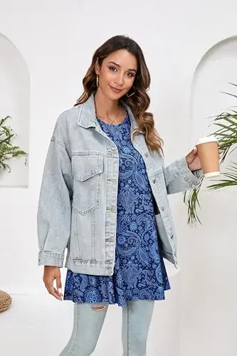 ENMAIN Women's Tops 3/4 Sleeve Dressy Casual Plus Size Tunic Tops to Wear with Leggings Swing Flare T-Shirt Loose Fit Blouses - 5