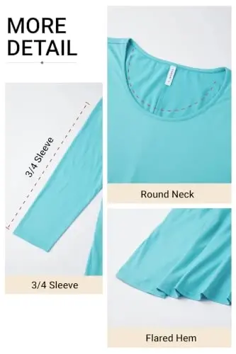 ENMAIN Womens Tops 3/4 Sleeve Tunic Tops Dressy Casual Plus Size Tunic To Wear With Leggings Swing Shirt Loose Fit Blouses - 4