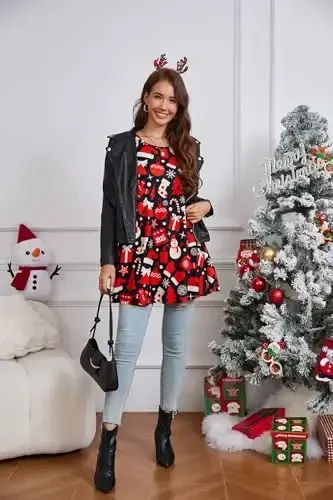 ENMAIN Womens Tops 3/4 Sleeve Plus Size Tunics to Wear with Leggings Dressy Casual Loose Blouses Swing Flare T-Shirt S-5XL - 6