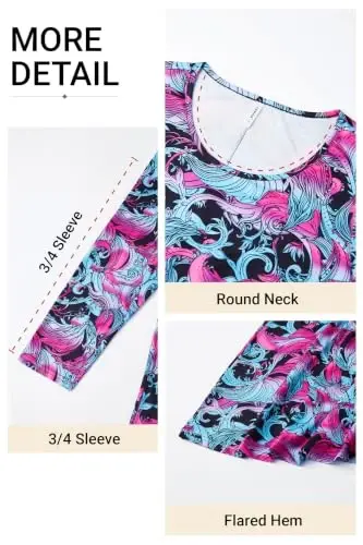 ENMAIN Womens Tops 3/4 Sleeve Tunic Tops Dressy Casual Plus Size Tunic To Wear With Leggings Swing Shirt Loose Fit Blouses - 4
