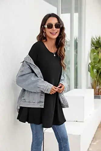 ENMAIN Womens Tunic Tops 3/4 Sleeve Plus Size Loose Fit Tunics Dressy Casual Paisley Floral Swing Flare Top for Leggings - 4