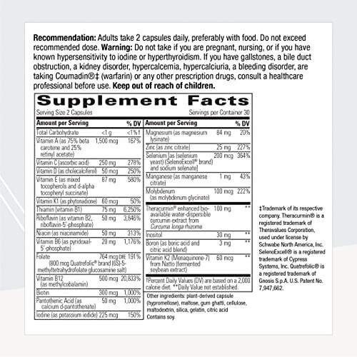 Entegre Tedaviler Klinik Besinler HP - C Vitamini, Çinko, Biyotin ve B12 Vitamini İçeren Multivitamin - Erkekler ve Kadınlar İçin Antioksidan Destek Takviyesi* - Süt Ürünleri İçermez - 60 Kapsül - 3