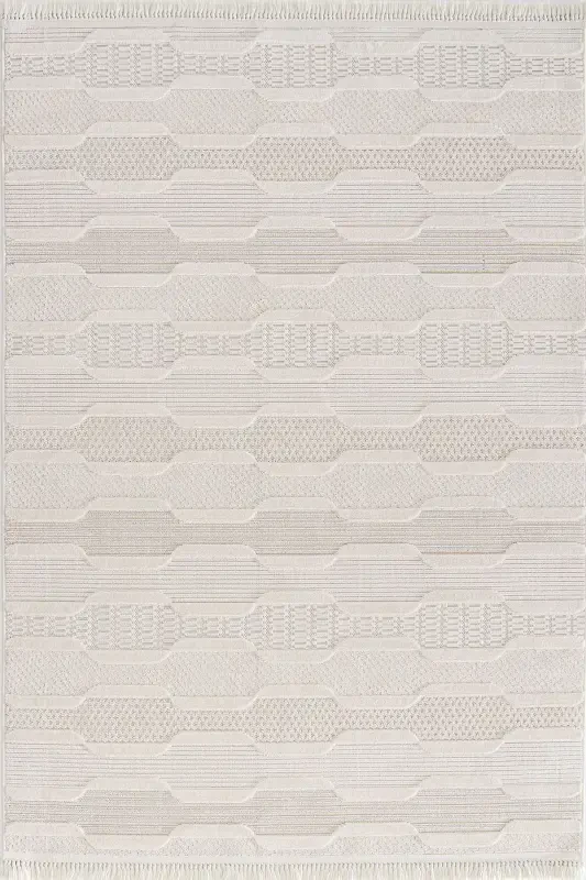 Enti Bonn 8801 Cream Scandinavian Carpet Living Room Carpet Cut Carpet Rug-Carpet Basket SARE 8801 CREAM FLUFF FREE CARPET - HALI SEPETI