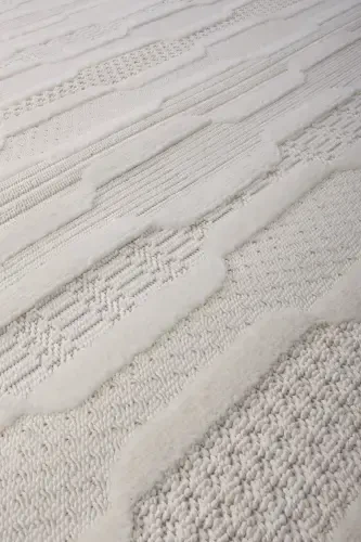 Enti Bonn 8801 Krem Iskandinav Halı Salon Halısı Kesme Halı Yolluk-Hali Sepeti SARE 8801 KREM HAV TOZ VERMEZ HALI - 3