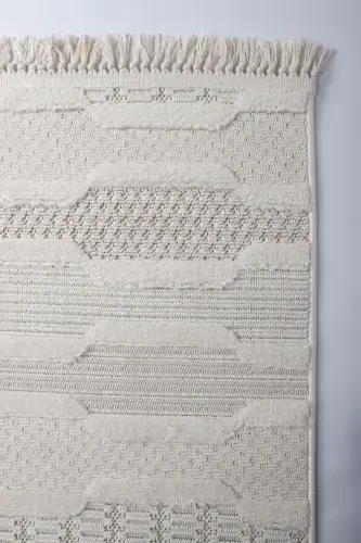 Enti Bonn 8801 Krem Skandinaviya Gilam Salon Gilami Kesma Gilam Yo'lak-Gilam Savati SARE 8801 KREM HAV TO'ZON BERMAYDI GILAM - 5