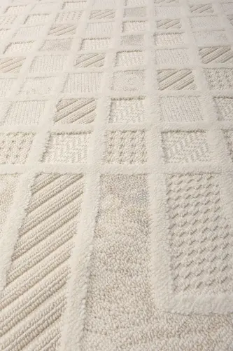 Enti Bonn 8802 Cream Scandinavian Carpet Living Room Carpet Cut Carpet Runner-Carpet Basket SARE 8802 CREAM DOES NOT LINT CARPET - 3