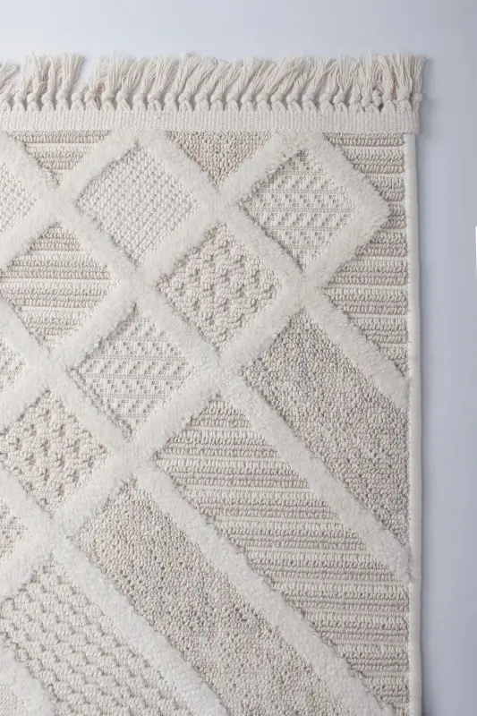 Enti Bonn 8802 Cream Scandinavian Carpet Living Room Carpet Cut Carpet Runner-Carpet Basket SARE 8802 CREAM DOES NOT LINT CARPET - 5