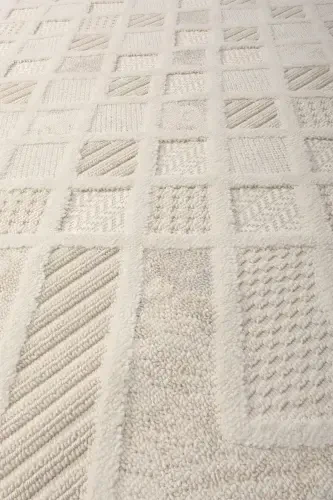 Enti Bonn 8802 Krem Skandinaviya gilami Salon gilami Kesma gilami Yoʻlka-Gilam savati SARE 8802 KREM HAV TOʻZ BERMAYDIGAN GILAM - 3