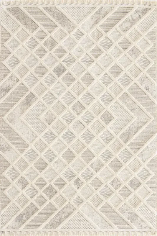 Enti Bonn 8802 Крем Скандинавский Ковер Салон Ковер Резка Ковер Прикроватный Коврик-Hali Sepeti SARE 8802 КРЕМ НЕ ОСТАВЛЯЮЩИЙ ПЫЛИ КОВЕР - 1