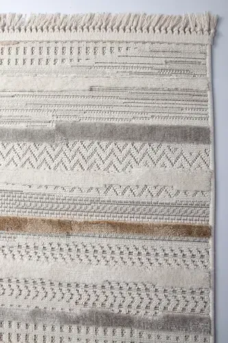 Enti Bonn 8803 Cream Scandinavian Carpet Living Room Carpet Cut Carpet Runner-Carpet Basket SARE 8803 CREAM DOES NOT SHED PILE CARPET - 1