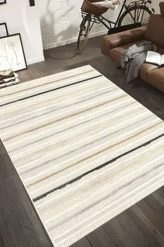 Enti Bonn 8803 Cream Scandinavian Carpet Living Room Carpet Cut Carpet Runner-Carpet Basket SARE 8803 CREAM DOES NOT SHED PILE CARPET - 3
