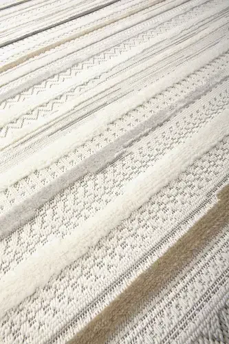 Enti Bonn 8803 Cream Scandinavian Carpet Living Room Carpet Cut Carpet Runner-Carpet Basket SARE 8803 CREAM DOES NOT SHED PILE CARPET - 4