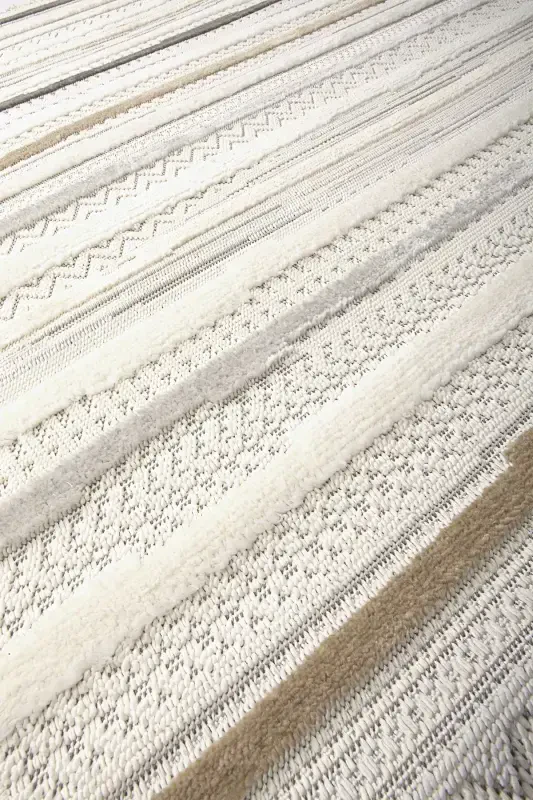 Enti Bonn 8803 Cream Scandinavian Carpet Living Room Carpet Cut Carpet Runner-Carpet Basket SARE 8803 CREAM DOES NOT SHED PILE CARPET - 4