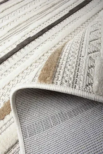 Enti Bonn 8803 Cream Scandinavian Carpet Living Room Carpet Cut Carpet Runner-Carpet Basket SARE 8803 CREAM DOES NOT SHED PILE CARPET - 5