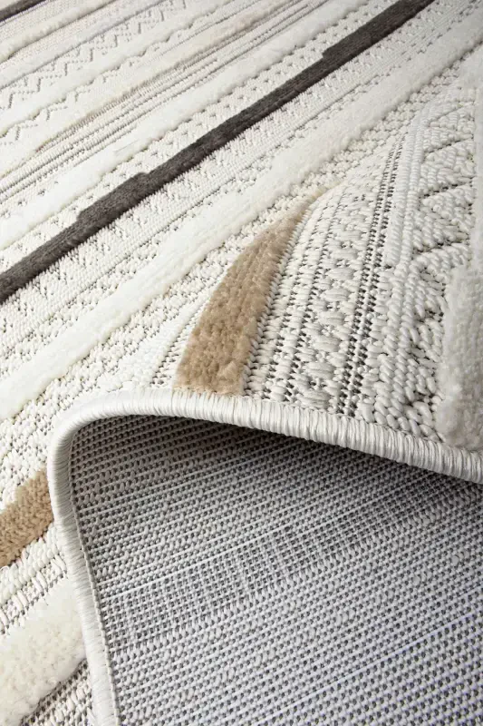 Enti Bonn 8803 Cream Scandinavian Carpet Living Room Carpet Cut Carpet Runner-Carpet Basket SARE 8803 CREAM DOES NOT SHED PILE CARPET - 5