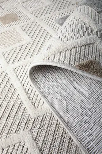 Enti Bonn 8804 Крем Скандинавский Ковер Салонный Ковер Резка Ковер Прикроватный Коврик-Корзина Ковров SARE 8804 КРЕМ НЕ ОСТАВЛЯЮЩИЙ ПЫЛИ КОВЕР - HALI SEPETI (1)