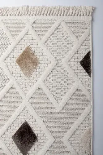 Enti Bonn 8804 Крем Скандинавский Ковер Салонный Ковер Резка Ковер Прикроватный Коврик-Корзина Ковров SARE 8804 КРЕМ НЕ ОСТАВЛЯЮЩИЙ ПЫЛИ КОВЕР - 5