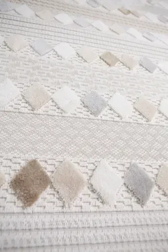 Enti Bonn 8807 Beige Scandinavian Carpet Living Room Carpet Cut Carpet Runner-Carpet Basket SARE 8807 BEIGE DOES NOT SHED CARPET - HALI SEPETI (1)