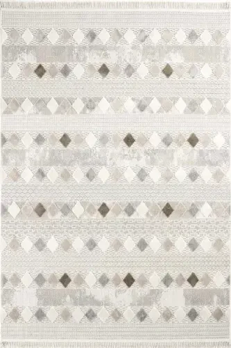 Enti Bonn 8807 Бежевый Скандинавский Ковер Палас Ковровая дорожка-Halı Sepeti SARE 8807 BEJ HAV TOZ VERMEZ HALI - 1