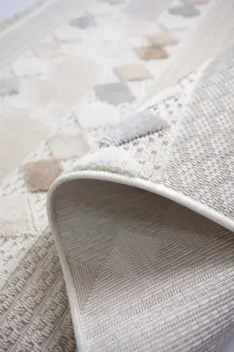 Enti Bonn 8807 Бежевый Скандинавский Ковер Палас Ковровая дорожка-Halı Sepeti SARE 8807 BEJ HAV TOZ VERMEZ HALI - 3