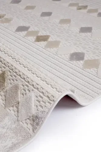 Enti Bonn 8807 Бежевый Скандинавский Ковер Палас Ковровая дорожка-Halı Sepeti SARE 8807 BEJ HAV TOZ VERMEZ HALI - 4