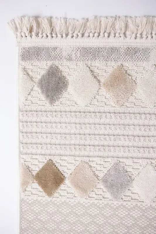 Enti Bonn 8807 Бежевый Скандинавский Ковер Палас Ковровая дорожка-Halı Sepeti SARE 8807 BEJ HAV TOZ VERMEZ HALI - 5