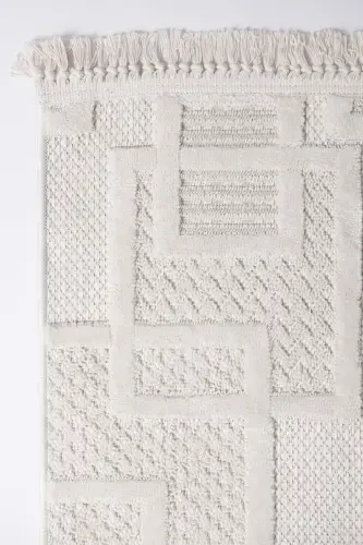 Enti Bonn 8808 Cream Scandinavian Carpet Living Room Carpet Cut Carpet Rug-Carpet Basket SARE 8808 CREAM DOES NOT SHED DUST CARPET - 1