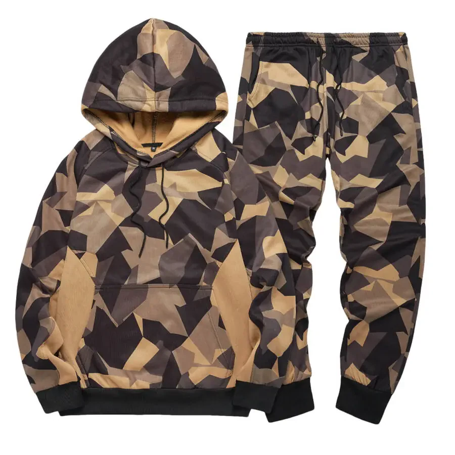 Entyinea Mens Tracksuits 2 Piece Set 2 Piece Jogging Suits Warm Up Sweatsuits Track Suits Sets,Khaki XXL - 1