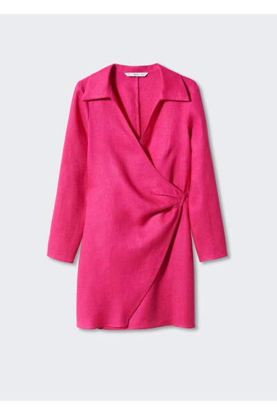 Envelope Cut Linen Dress - 3