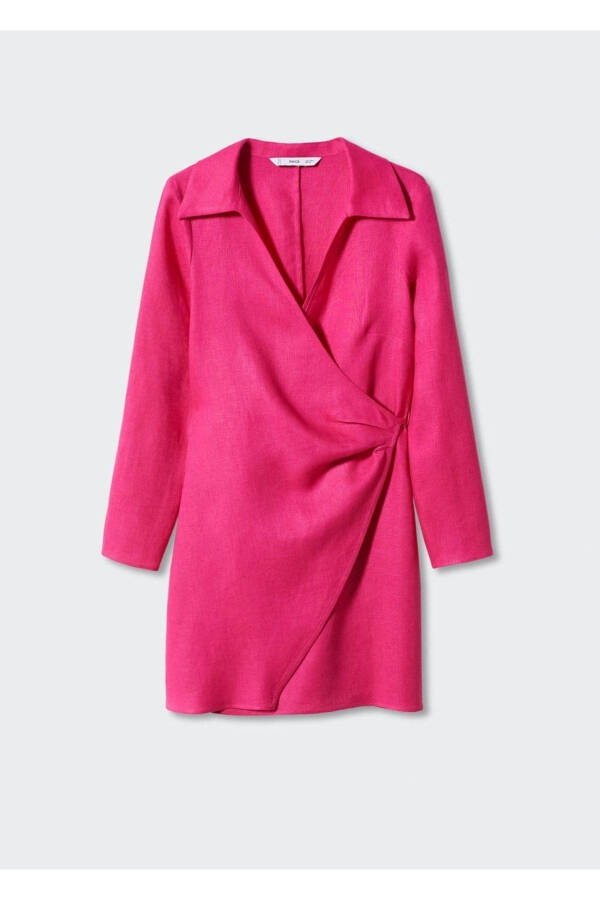 Envelope Cut Linen Dress - 3