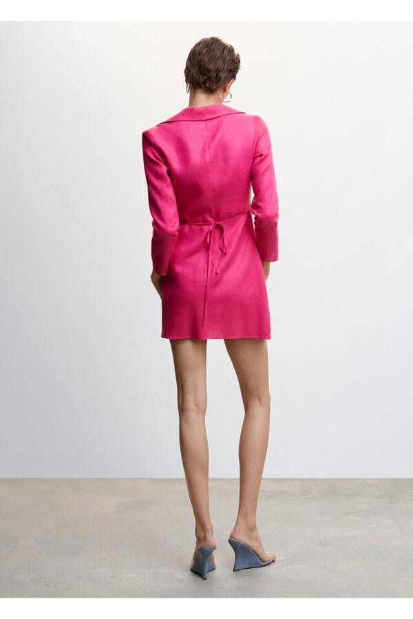 Envelope Cut Linen Dress - 4