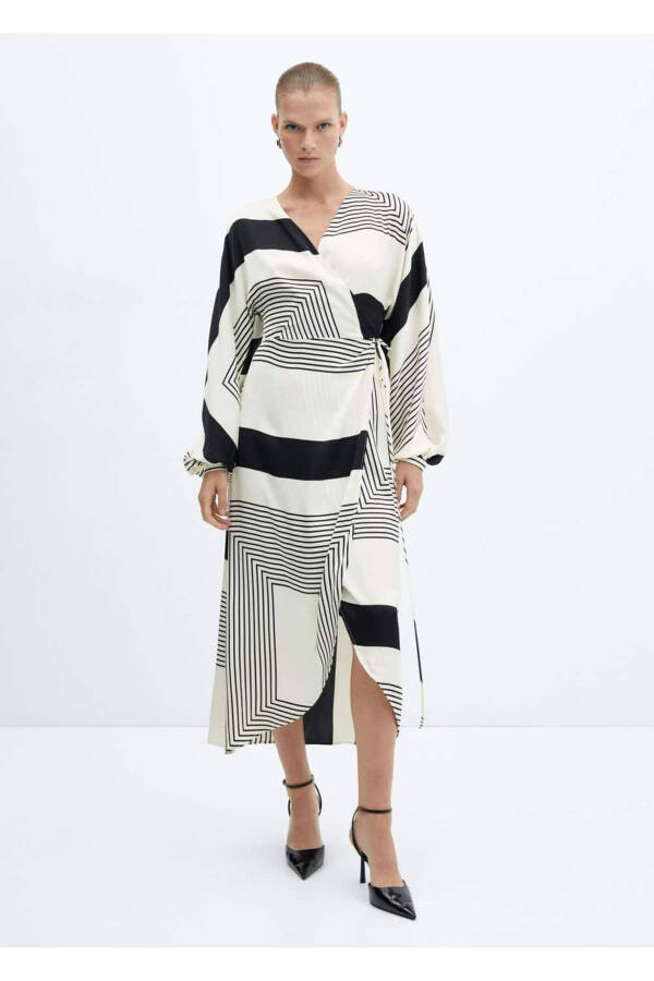 Envelope neck printed dress - 2