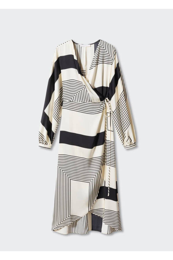 Envelope neck printed dress - 3