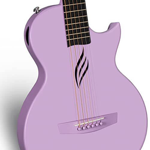 Enya Nova Go Karbon Fiber Akustik Gitar 1/2 Boyut Başlangıç Yetişkin Seyahat Acustica Gitarı Başlangıç Paketi Renkli Hediye Paketi, Akustik Gitar Askısı, Gig Çantası, Temizleme Bezi (Mor) - 5