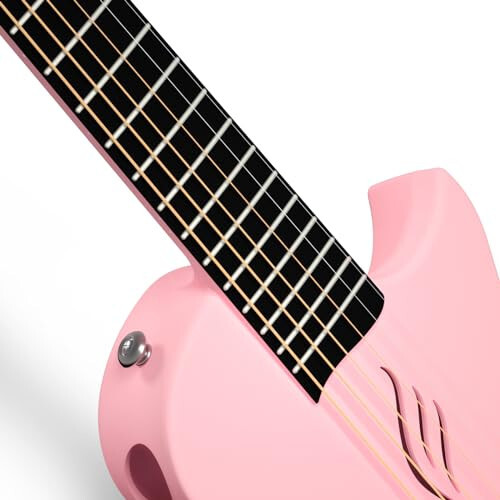 Enya Nova Go Mini Carbon Fiber Acoustic Guitar 1/4 Size Travel Acustica Guitar w/Beginner Kids Starter Bundle Kit of Thickened Gig Bag, Adjusting Wrench(Pink) - 4