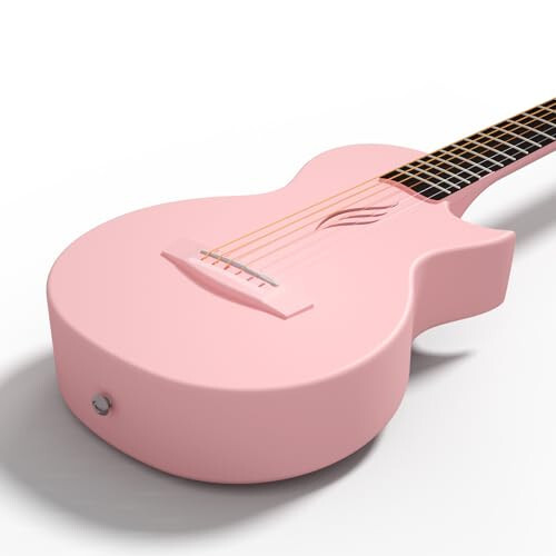 Enya Nova Go Mini Karbon Fiber Akustik Gitar 1/4 Boy Seyahat Acustica Gitarı, Kalınlaştırılmış Gig Çantası, Ayar Anahtarı ile Yeni Başlayanlar Çocuk Başlangıç Seti Kiti (Pembe) - 3