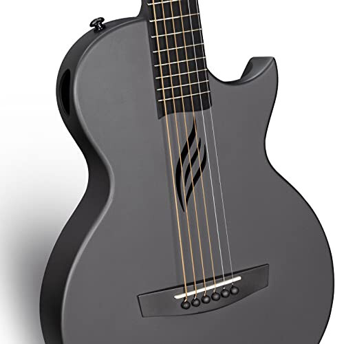 Enya Nova Karbon Fiber Akustik Gitara 1/2 Büyüklük Yeni Başlayan Yetişkin Seyahat Acustica Guitarra ile Yeni Başlayan Paketi Kit renkli Paketleme, Akustik Gitar Kayışı, Gig Çantası, Temizleme Bezi, Tel (Siyah) - 5