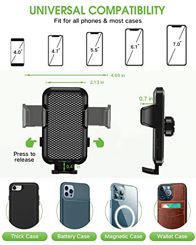 EOCAHO 2025 Upgraded Cup Phone Holder for Car, Universal No Shaking Cup Holder Phone Mount with Expandable Base for Car Truck, Adjustable Holders,Compatible with iPhone Samsung All Phones: 1 Pack - 4