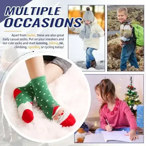 Eocom Kids O'g'il bolalar uchun jun paypoqlar Qizlar Issiq Piyoda yurish Termal Qish Qulay Yumshoq Qalin Bolalar Ekipaj Etik Paypoqlari 6 juft - 6