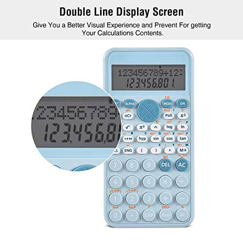 EooCoo 2-Line Standard Scientific Calculator, Cute Desk Accessories, Portable and Cute School Office Supplies, Suitable for Primary School to College Student Use - 5