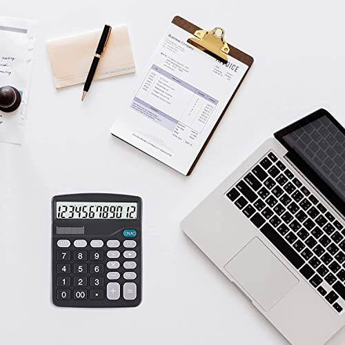 EooCoo Basic Standard Calculator 12 Digit Desktop Calculator with Large LCD Display and Sensitive Button for Office, School, Home & Business Use - 6