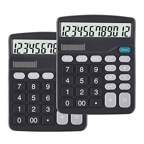 EooCoo Basic Standard Calculator 12 Digit Masaüstü Hesap Makinesi Büyük LCD Ekran ve Hassas Tuşlarla Ofis, Okul, Ev ve İş Kullanımı İçin - 1