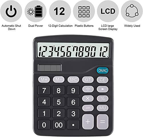 EooCoo Basic Standard Calculator 12 Digit Masaüstü Hesap Makinesi Büyük LCD Ekran ve Hassas Tuşlarla Ofis, Okul, Ev ve İş Kullanımı İçin - 3