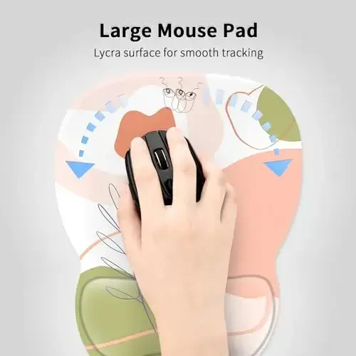 EooCoo Ergonomic Mouse Pad with Wrist Support, Mousepad with Memory Foam Wrist Rest and Non-Slip Base for Computer, Cafe, Home & Office, 9.64 x 8.26 in Office Desk Accessories - Modazone (1)
