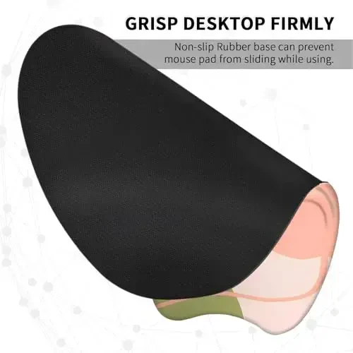 EooCoo Ergonomic Mouse Pad with Wrist Support, Mousepad with Memory Foam Wrist Rest and Non-Slip Base for Computer, Cafe, Home & Office, 9.64 x 8.26 in Office Desk Accessories - 3